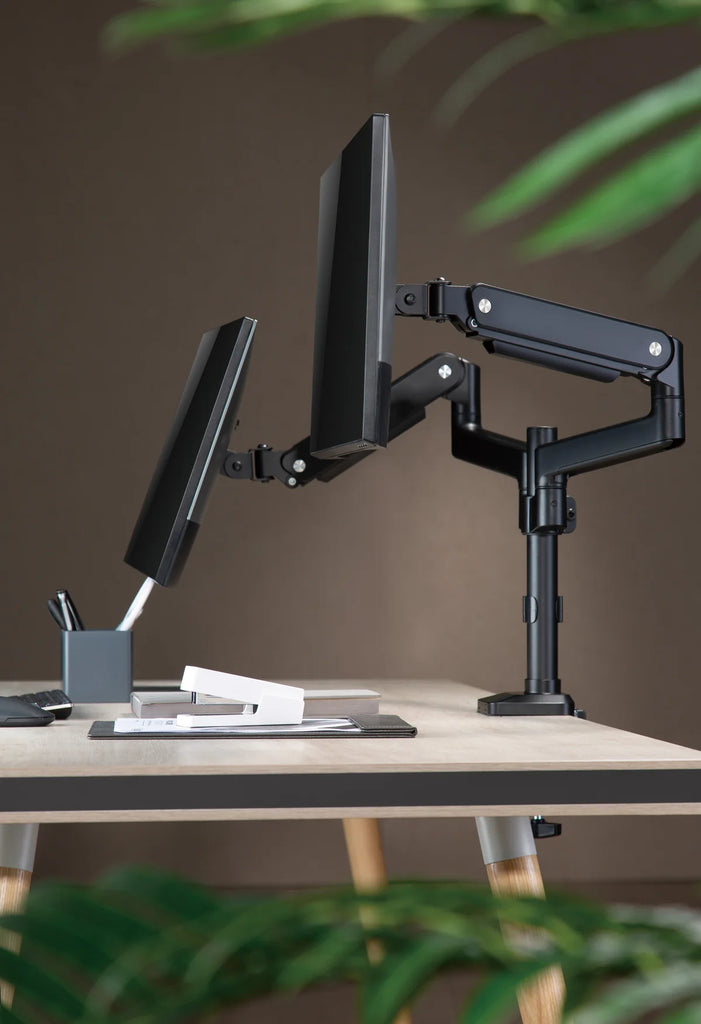 GAMEON GO-2045 Pole-Mounted Spring-Assisted Dual Monitor Arm, 17
