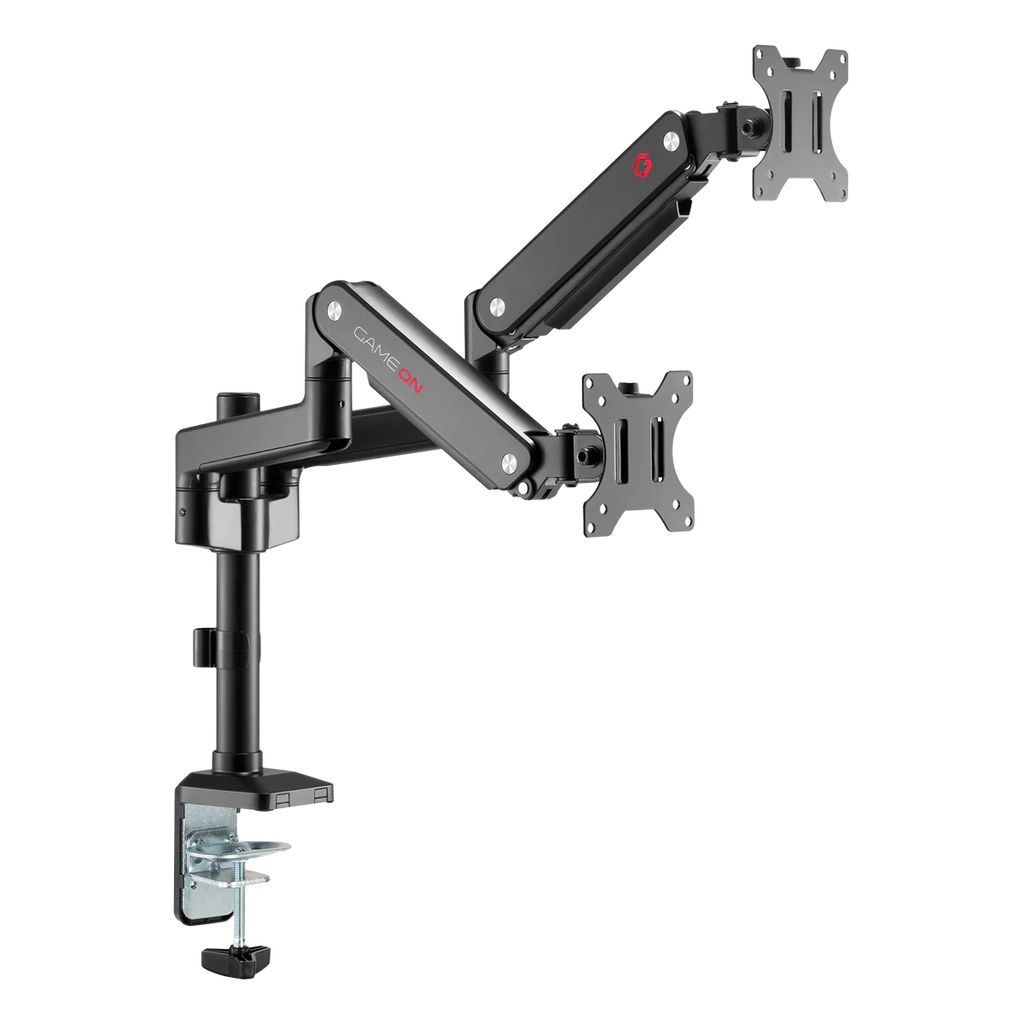 GAMEON GO-2045 Pole-Mounted Spring-Assisted Dual Monitor Arm, 17
