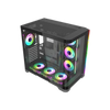 Twisted Minds  ATX Mid Tower Gaming Case Flux Series -  Black (7 ARGB Fans Included) TM-FLUX-B | علبة ألعاب Twisted Minds ATX متوسطة الحجم من سلسلة Flux - أسود (تتضمن 7 مراوح ARGB) TM-FLUX-B