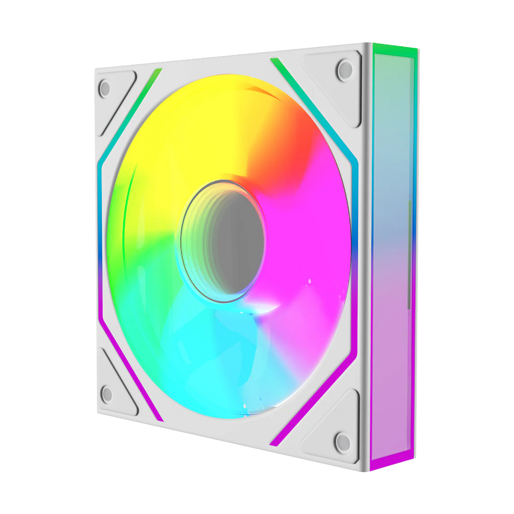 Twisted Minds  ATX Mid Tower Gaming Case Flux Series -  White(7 ARGB Fans Included) TM-FLUX-W | علبة ألعاب Twisted Minds ATX متوسطة الحجم من سلسلة Flux - أبيض (تتضمن 7 مراوح ARGB) TM-FLUX-W |