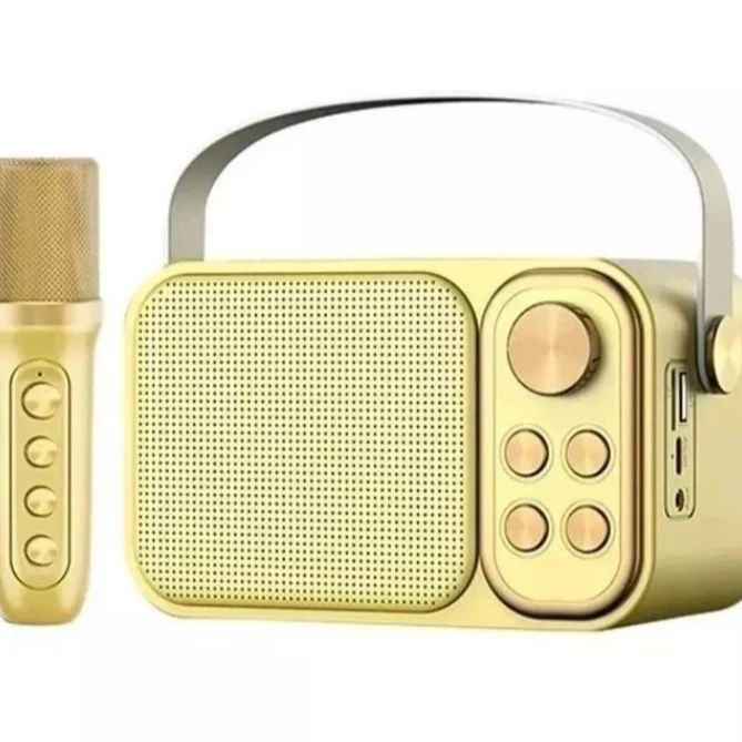 Mini Karaoke Bluetooth Speaker with Microphone Outdoor Portable Kids Wireless KTV Set Double Horn Noise-reduction Home Soundbox