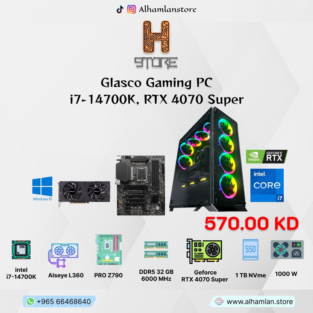 Glasco Gaming PC i7-14700K, RTX 4070 Super
