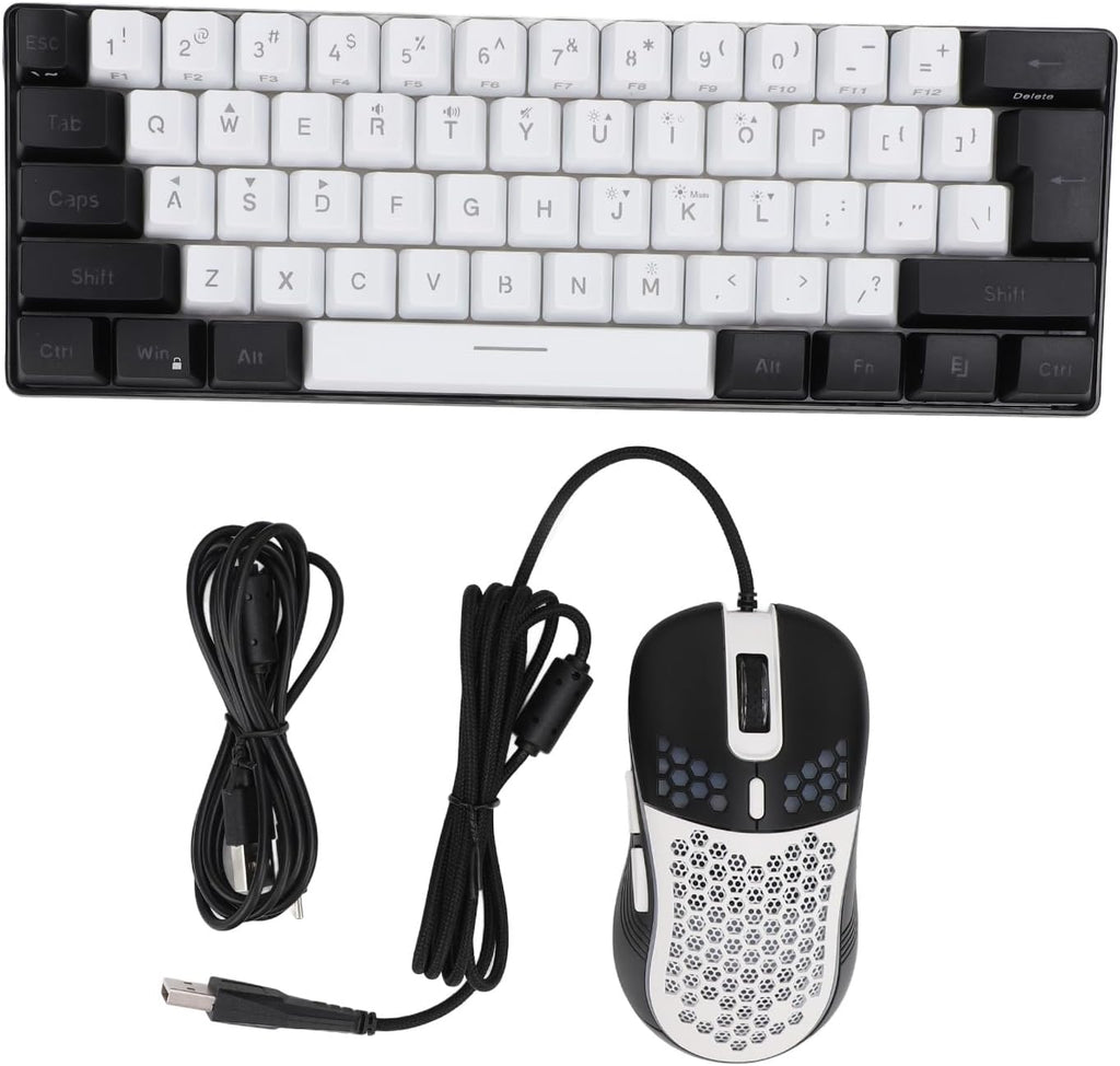 Gaming Arabic Keyboard Mouse Combo, 61 Key RGB Illuminated Keyboard with Soft Sound and Mouse | مجموعة لوحة مفاتيح وماوس للألعاب باللغة العربية