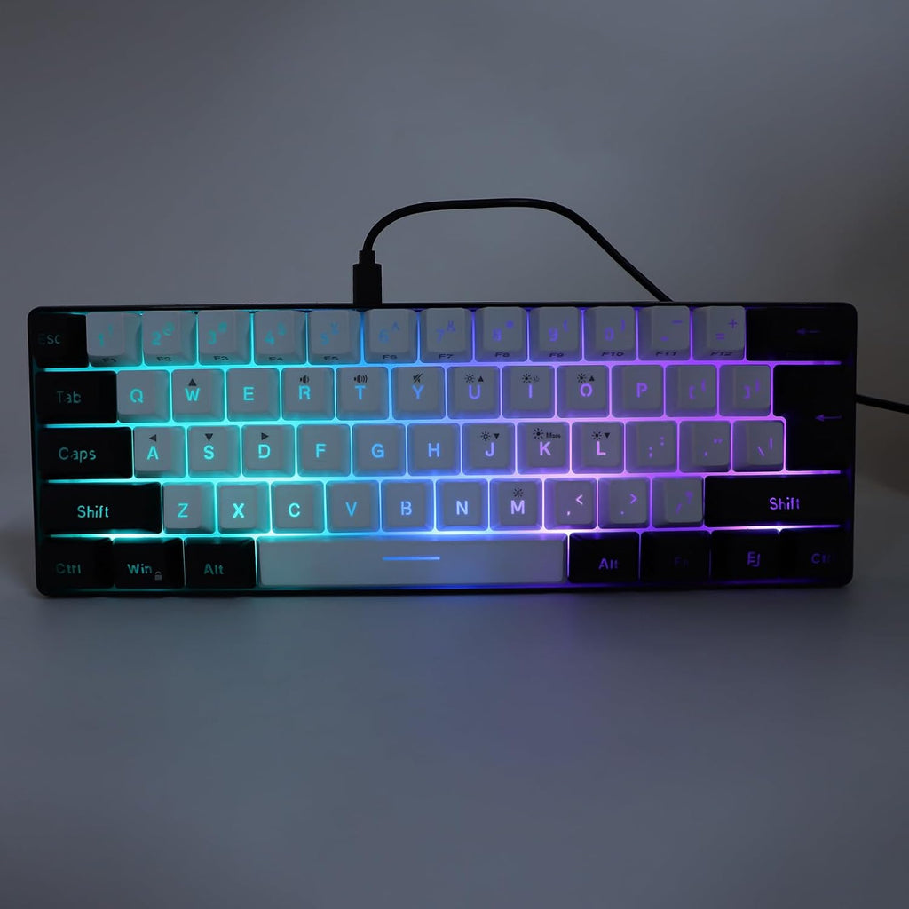 Gaming Arabic Keyboard Mouse Combo, 61 Key RGB Illuminated Keyboard with Soft Sound and Mouse | مجموعة لوحة مفاتيح وماوس للألعاب باللغة العربية