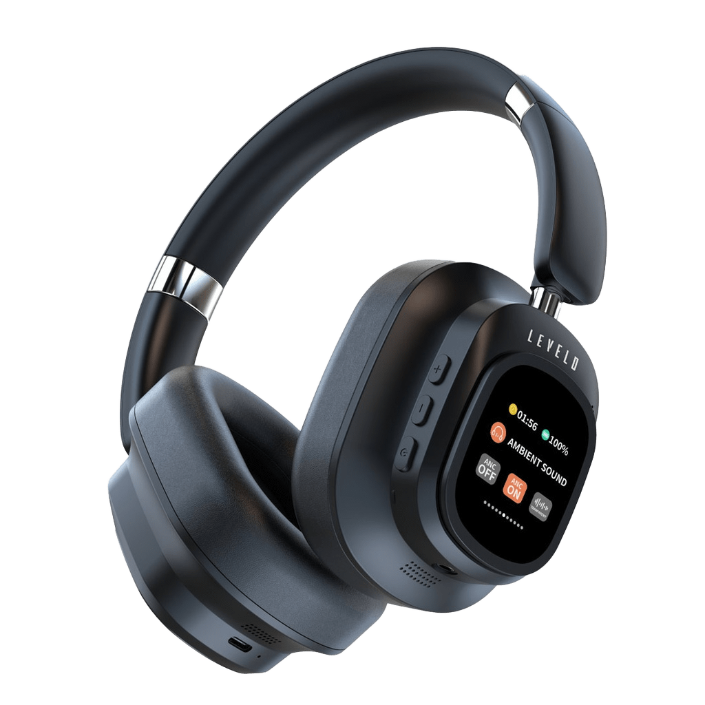 Levelo VibeMaster Wireless Hybrid ANC Headphone - Black  /  سماعة Levelo VibeMaster اللاسلكية الهجينة ANC - أسود