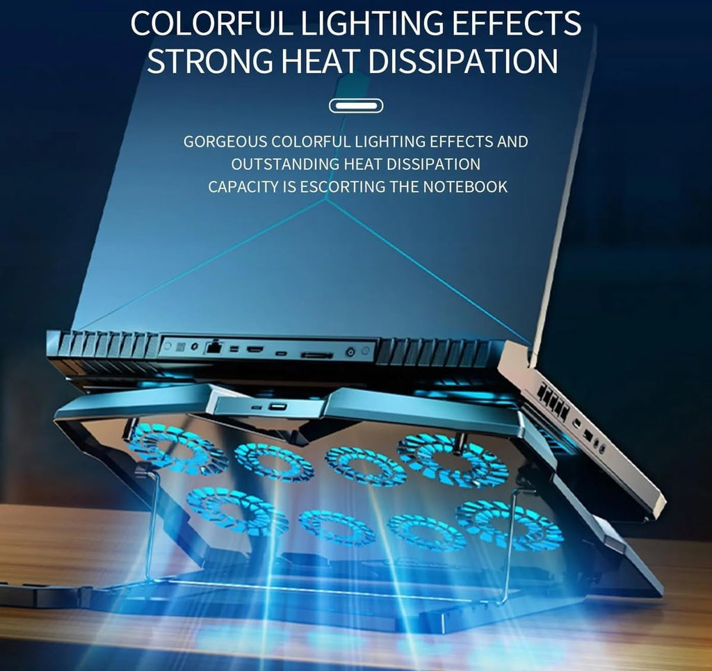 KSC-1557 (8 Fan) Gaming Laptop Cooler and 6 Level Airflow for 15-17.3 Inch | قاعدة تبريد للابتوب الألعاب KSC-1557 (بـ 8 مراوح)