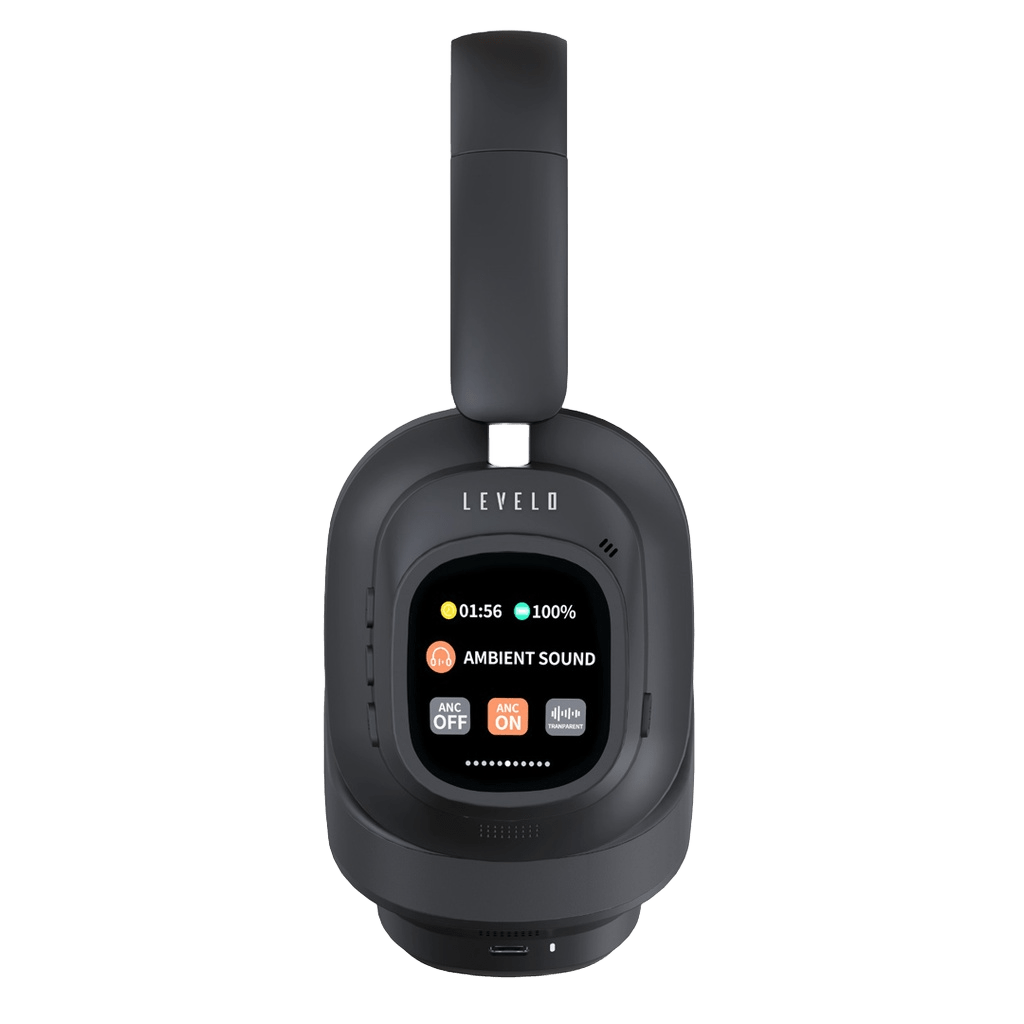 Levelo VibeMaster Wireless Hybrid ANC Headphone - Black  /  سماعة Levelo VibeMaster اللاسلكية الهجينة ANC - أسود