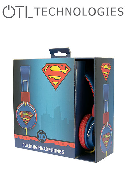 OTL Superman Vintage FOLDING Tween Headphones / سماعات رأس قابلة للطي بتصميم سوبرمان عتيق من OTL، مناسبة للمراهقين