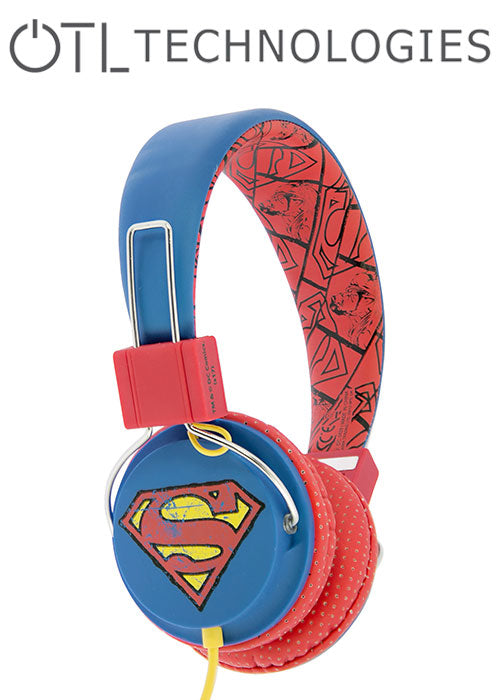 OTL Superman Vintage FOLDING Tween Headphones / سماعات رأس قابلة للطي بتصميم سوبرمان عتيق من OTL، مناسبة للمراهقين