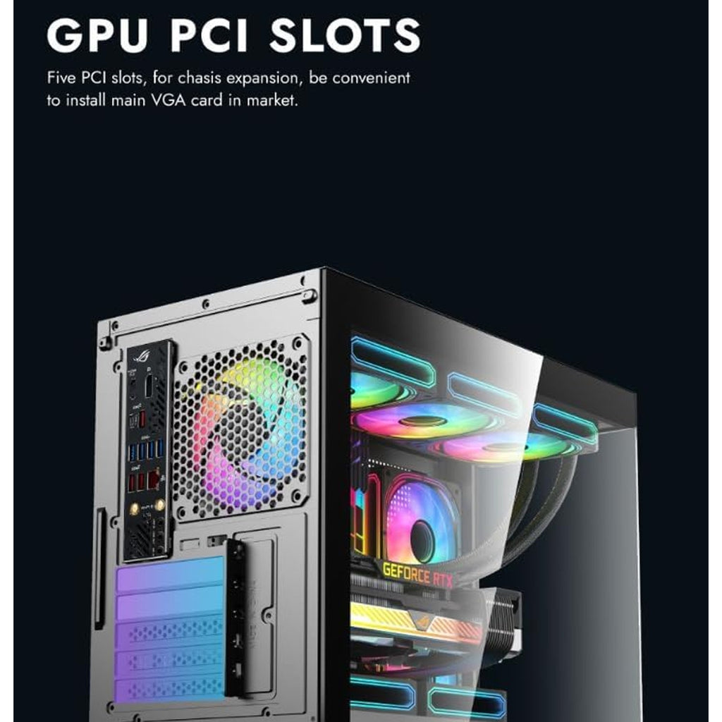 DarkFlash C218M M-ATX/ITX Gaming PC Case with Pre-Installed 650W 80+ Bronze PSU  (White)/صندوق حاسوب الألعاب DarkFlash C218M (M-ATX/ITX) مع وحدة تزويد طاقة مثبتة مسبقاً بقدرة 650 واط (معيار 80+ البرونزي) - لون أبيض