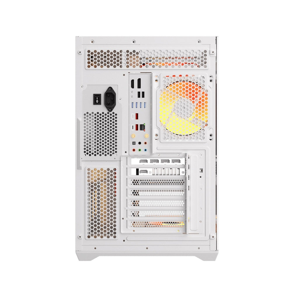 Darkflash C280 E-ATX Full-Tower PC Gaming Case, 7×ARGB Fans Included,White/صندوق حاسوب ألعاب Darkflash C280 E-ATX Full-Tower، يتضمن 7 مراوح ARGB، اللون الأبيض.