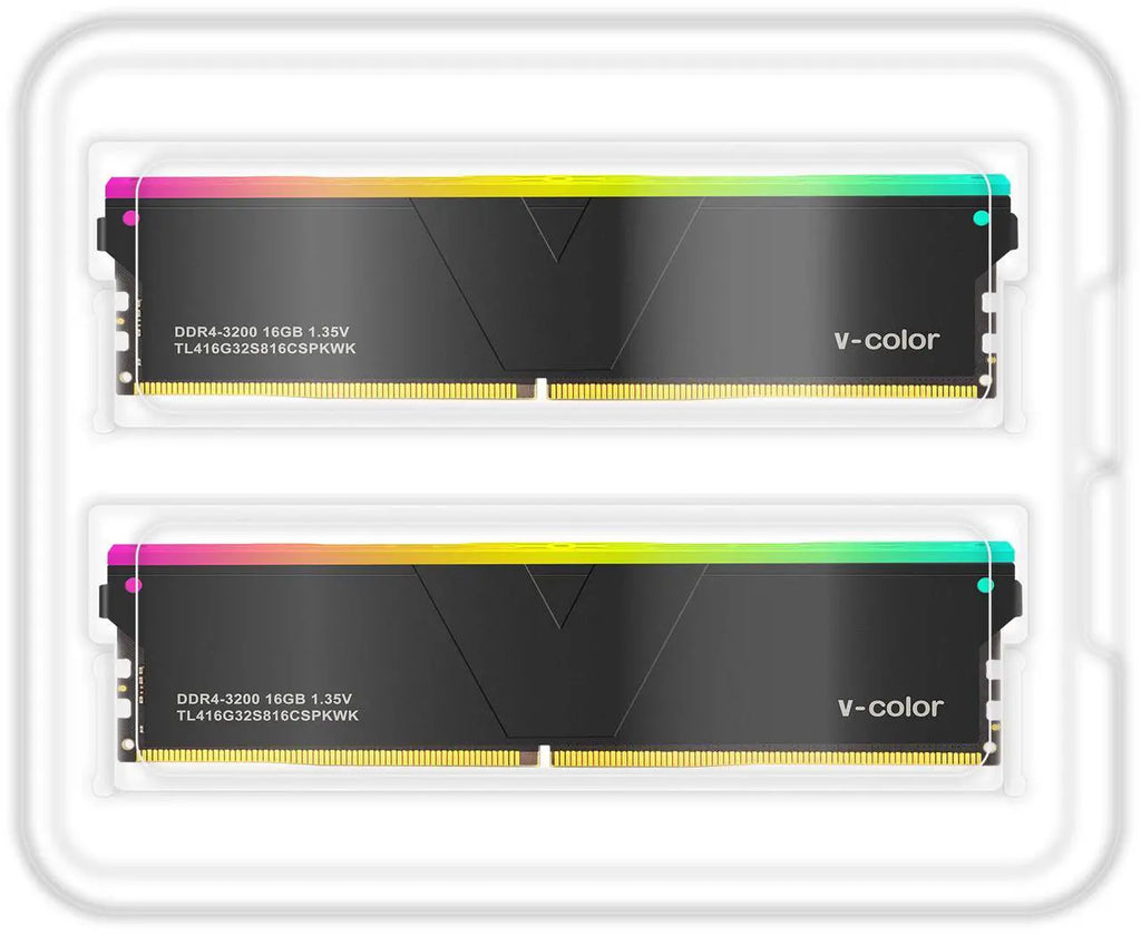 V-Color 32GB (2 x 16GB) DDR4 3200 (PC4 25600) Desktop memory | ذاكرة سطح المكتب V-Color DDR4 3200 بسعة 32 جيجابايت (2 × 16 جيجابايت)