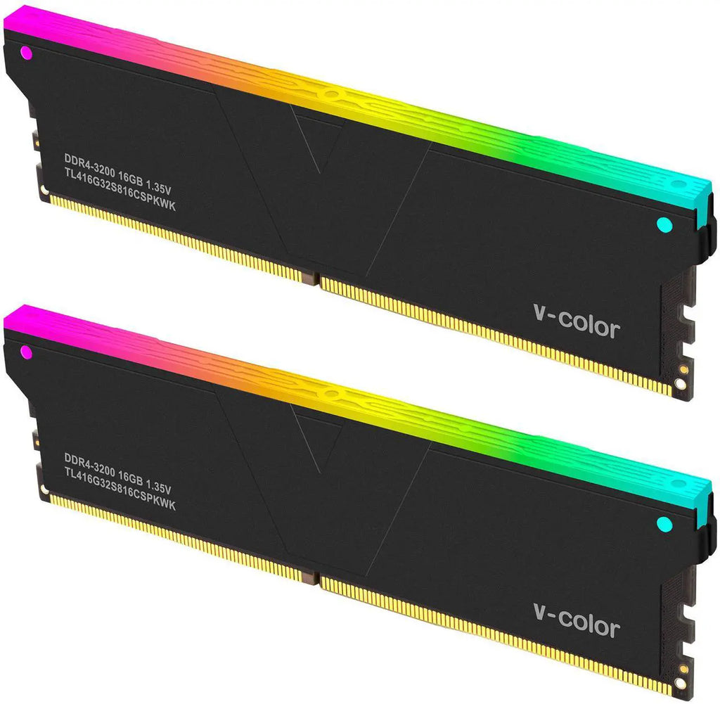 V-Color 32GB (2 x 16GB) DDR4 3200 (PC4 25600) Desktop memory | ذاكرة سطح المكتب V-Color DDR4 3200 بسعة 32 جيجابايت (2 × 16 جيجابايت)