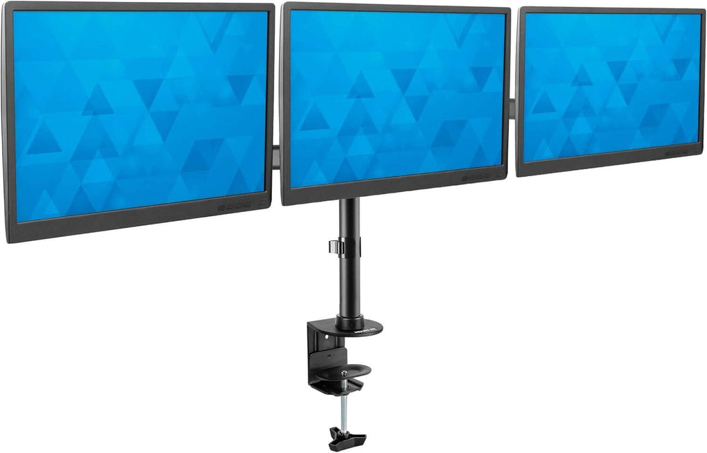 Newstar Triple Monitor Arm, Fits 13'' to 27'' Screen, 8kg (Each) Clamp & Grommet, Fully Adjustable | 91-LDT07C036 | ذراع شاشة ثلاثية من نيوستار، تناسب شاشة مقاس 13 بوصة إلى 27 بوصة، 8 كجم (لكل منها) مشبك وحلقة تثبيت، قابلة للتعديل بالكامل