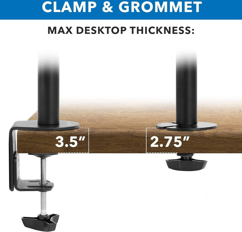 Newstar Triple Monitor Arm, Fits 13'' to 27'' Screen, 8kg (Each) Clamp & Grommet, Fully Adjustable | 91-LDT07C036 | ذراع شاشة ثلاثية من نيوستار، تناسب شاشة مقاس 13 بوصة إلى 27 بوصة، 8 كجم (لكل منها) مشبك وحلقة تثبيت، قابلة للتعديل بالكامل