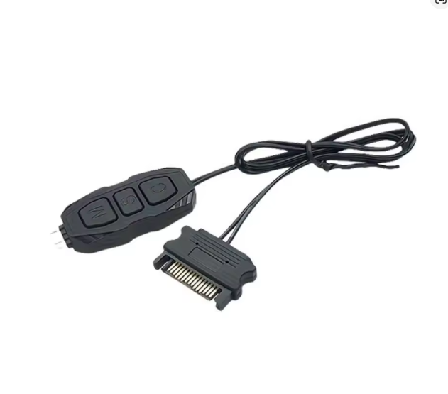 ARGB case lighting controller 5V 3-pin, 3-button controller, suitable for LED strips, cooling fans, etc./ وحدة تحكم بإضاءة ARGB للهيكل، وحدة تحكم بثلاثة أزرار، مناسبة لشرائط LED ومراوح التبريد وما إلى ذلك.