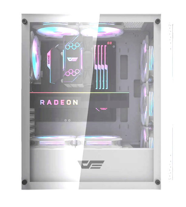 DarkFlash DK352 Plus ATX Mid Tower PC Gaming Case - White/صندوق حاسوب للألعاب DarkFlash DK352 Plus (مقاس ATX Mid Tower) - أبيض