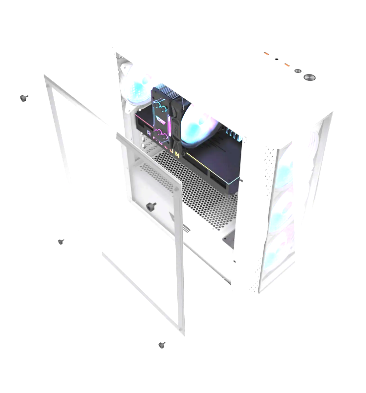 DarkFlash DK352 Plus ATX Mid Tower PC Gaming Case - White/صندوق حاسوب للألعاب DarkFlash DK352 Plus (مقاس ATX Mid Tower) - أبيض