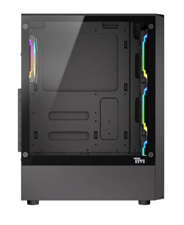 Twisted Minds WoodX Series ATX Mid Tower Gaming Case - Black (4 ARGB Fans Included)/صندوق حاسب للألعاب Twisted Minds WoodX Series من نوع ATX Mid Tower - أسود (يتضمن 4 مراوح ARGB)