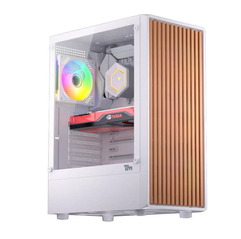 Skip to the beginning of the images gallery Twisted Minds WoodX Series ATX Mid Tower Gaming Case - White /انتقل إلى بداية معرض الصور صندوق حاسب للألعاب (Gaming Case) من سلسلة WoodX من Twisted Minds، مقاس ATX Mid Tower - لون أبيض (يتضمن 4 مراوح ARGB)