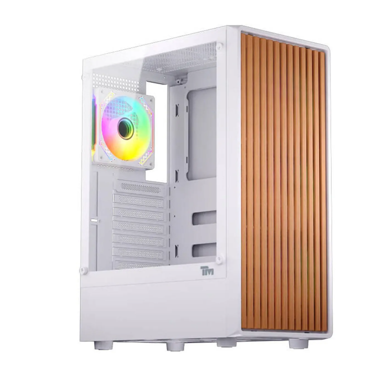 Skip to the beginning of the images gallery Twisted Minds WoodX Series ATX Mid Tower Gaming Case - White /انتقل إلى بداية معرض الصور صندوق حاسب للألعاب (Gaming Case) من سلسلة WoodX من Twisted Minds، مقاس ATX Mid Tower - لون أبيض (يتضمن 4 مراوح ARGB)