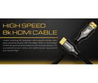 Twisted Minds  8K HDMI Cable Braided Custom 8K/60Hz, 4K/120Hz/60Hz - 3 M/كابل HDMI 8K من Twisted Minds، مصنوع من سبائك الزنك ومغطى بطبقة مضفرة، يدعم دقة 8K/60Hz و4K/120Hz/60Hz، مع نطاق ترددي يصل إلى 48 جيجابت في الثانية - الطول 3 أمتار