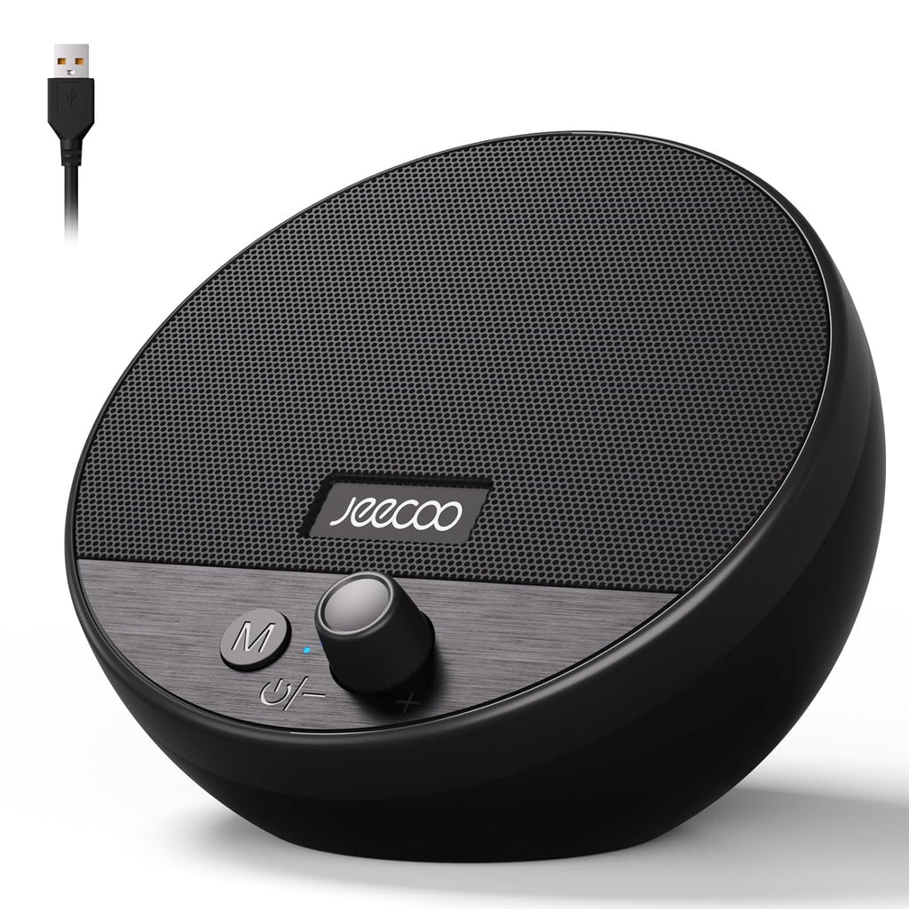 Jeecoo A10 Wired USB Laptop Speakers Bluetooth Computer Speakers Black (Single) | مكبرات صوت جيكو A10 سلكية تعمل بمنفذ USB للكمبيوتر المحمول، ومكبرات صوت بلوتوث للكمبيوتر (مفردة)