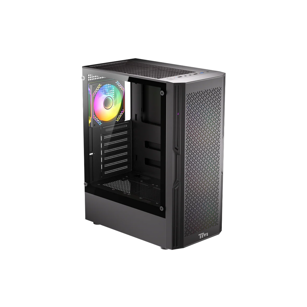 Twisted Minds PHANTOMII Gaming Case Mid Tower - Black - TM-PHANTOMII-B | صندوق حاسوب للألعاب (Mid Tower) - أسود -