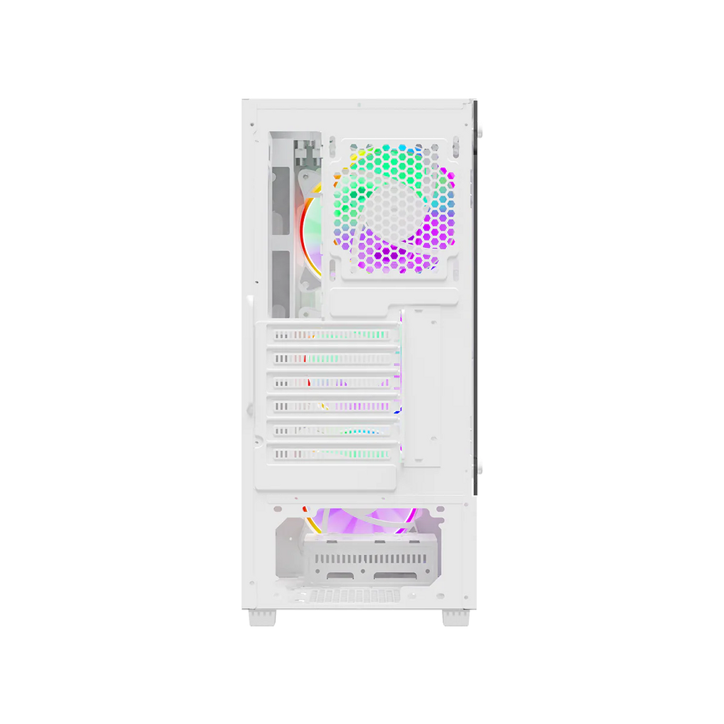Twisted Minds NOVA Gaming Case Mid Tower - White - TM-NOVA-W (4 ARGB Fans Included) | صندوق حاسوب للألعاب Twisted Minds NOVA - فئة Mid Tower - أبيض - TM-NOVA-W (يتضمن 4 مراوح ARGB)