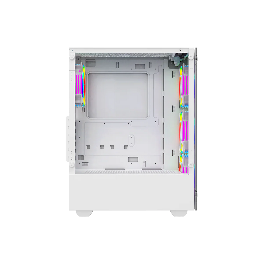 Twisted Minds NOVA Gaming Case Mid Tower - White - TM-NOVA-W (4 ARGB Fans Included) | صندوق حاسوب للألعاب Twisted Minds NOVA - فئة Mid Tower - أبيض - TM-NOVA-W (يتضمن 4 مراوح ARGB)