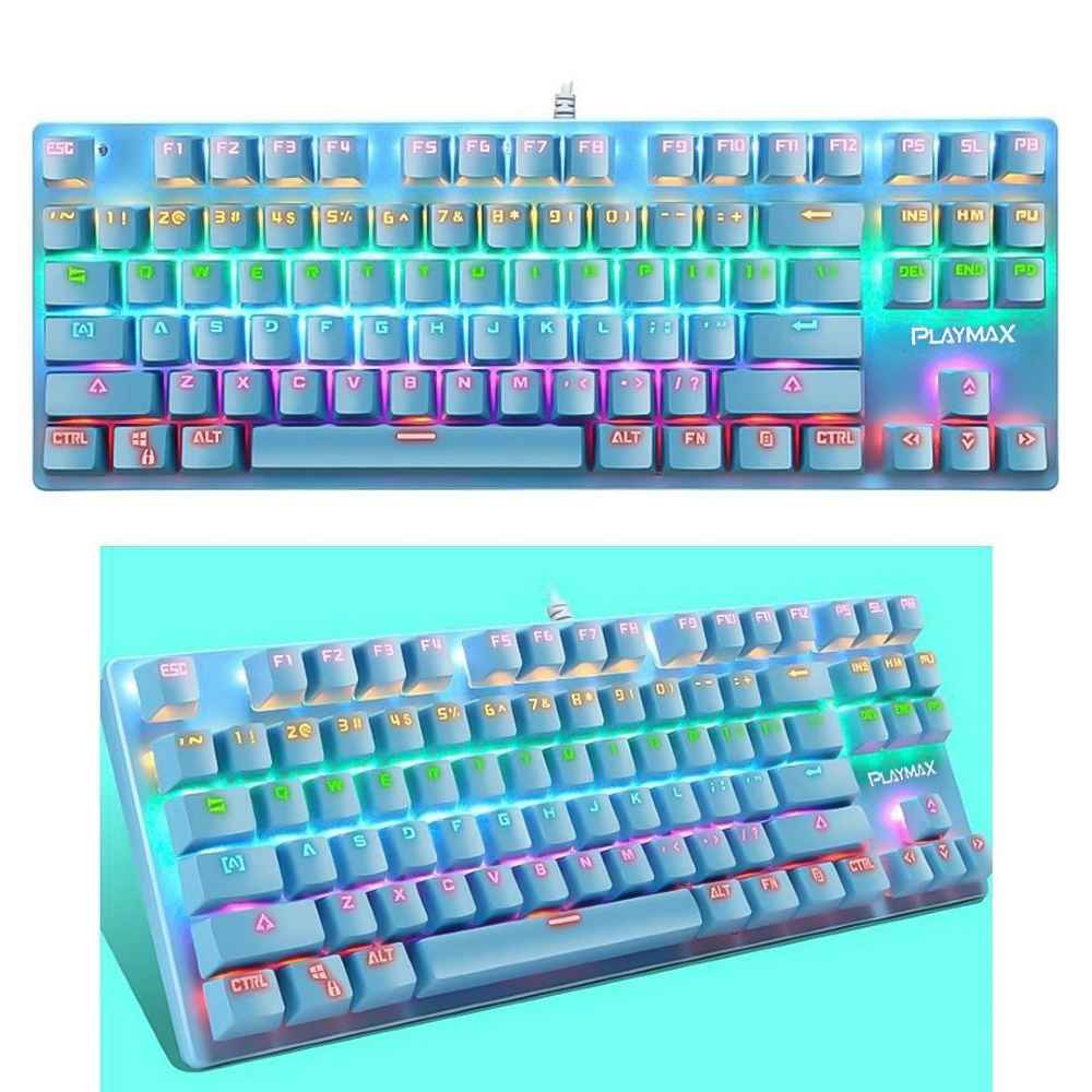 PLAYMAX K550 RGB Mechanical Gaming Keyboard (87 Keys) - WHITE