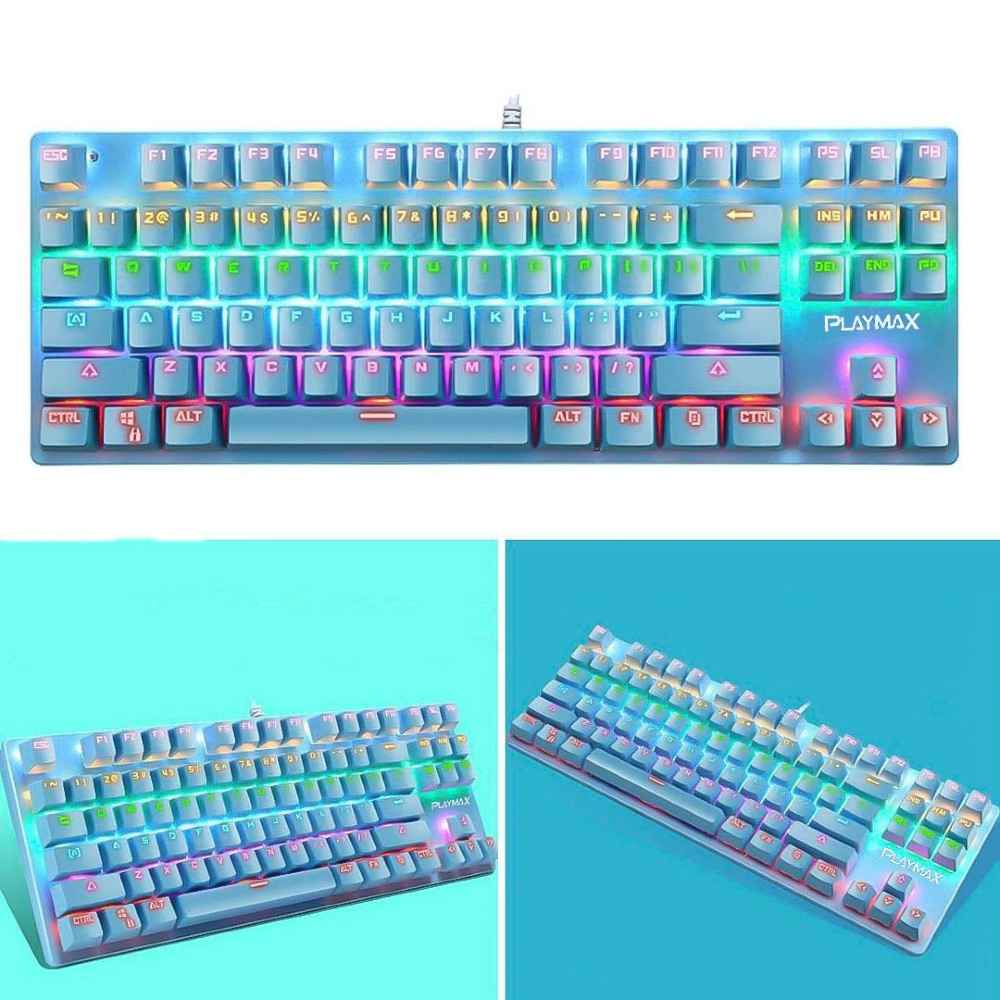 PLAYMAX K550 RGB Mechanical Gaming Keyboard (87 Keys) - WHITE