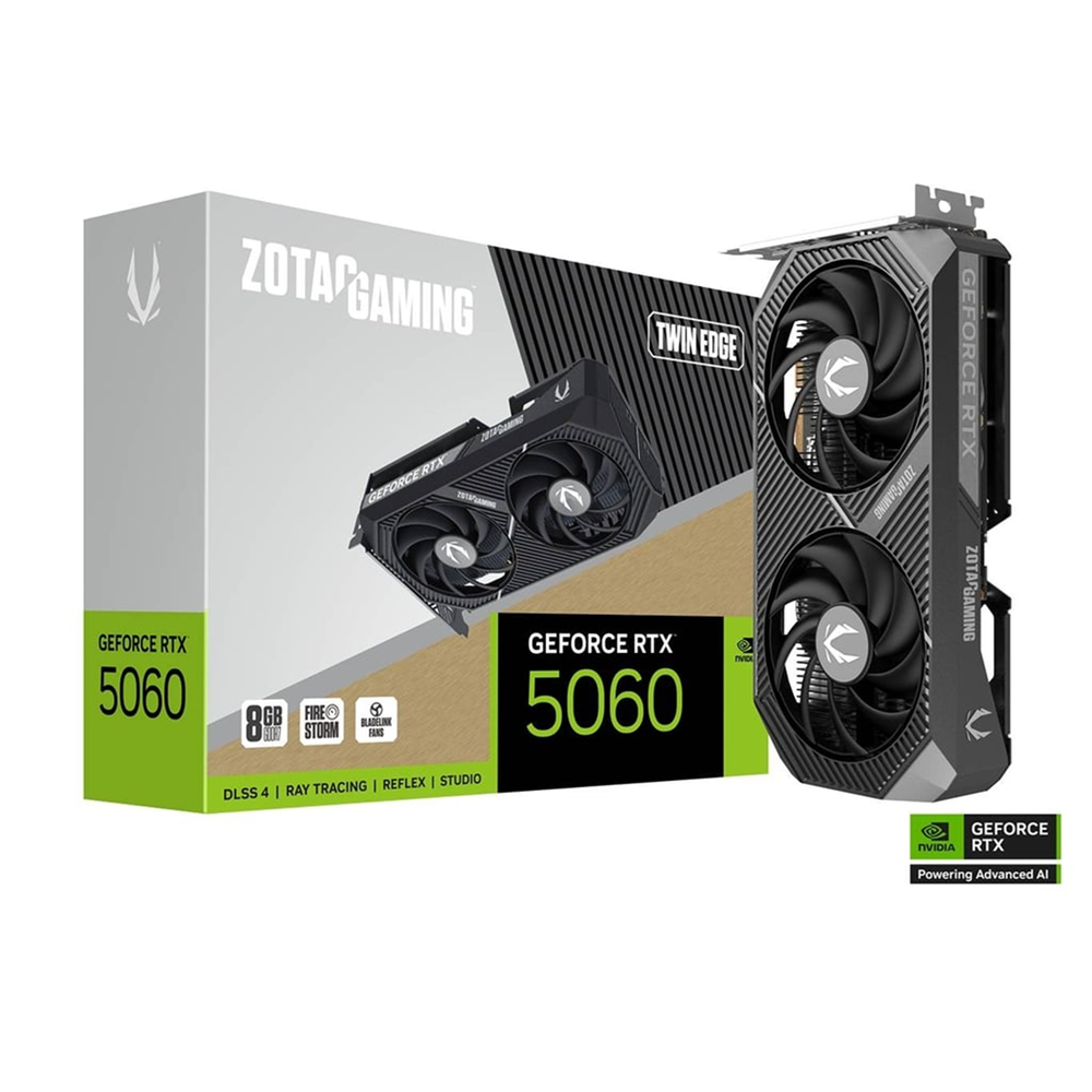 ZOTAC Gaming GeForce RTX 5060 Twin Edge VGA Graphic Card / بطاقة رسومات زوتاك للألعاب GeForce RTX 5060 Twin Edge VGA