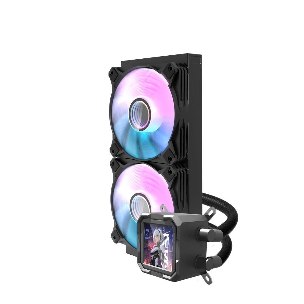 Darkflash DV240S LIQUID COOLER WITH LCD SCREEN DISPLAY BLACK / مبرد سائل دارك فلاش DV240S بشاشة LCD سوداء