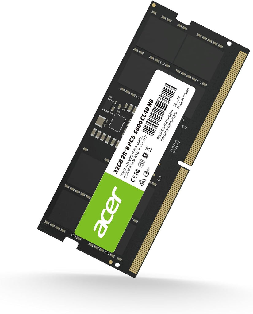 Acer SD200 DDR5 Single RAM 32GB 5600 MT/s CL46 Computer Memory for Laptop | ذاكرة وصول عشوائي فردية Acer SD200 DDR5 سعة 32 جيجابايت بسرعة 5600 ميجابت في الثانية CL46 لأجهزة الكمبيوتر المحمولة