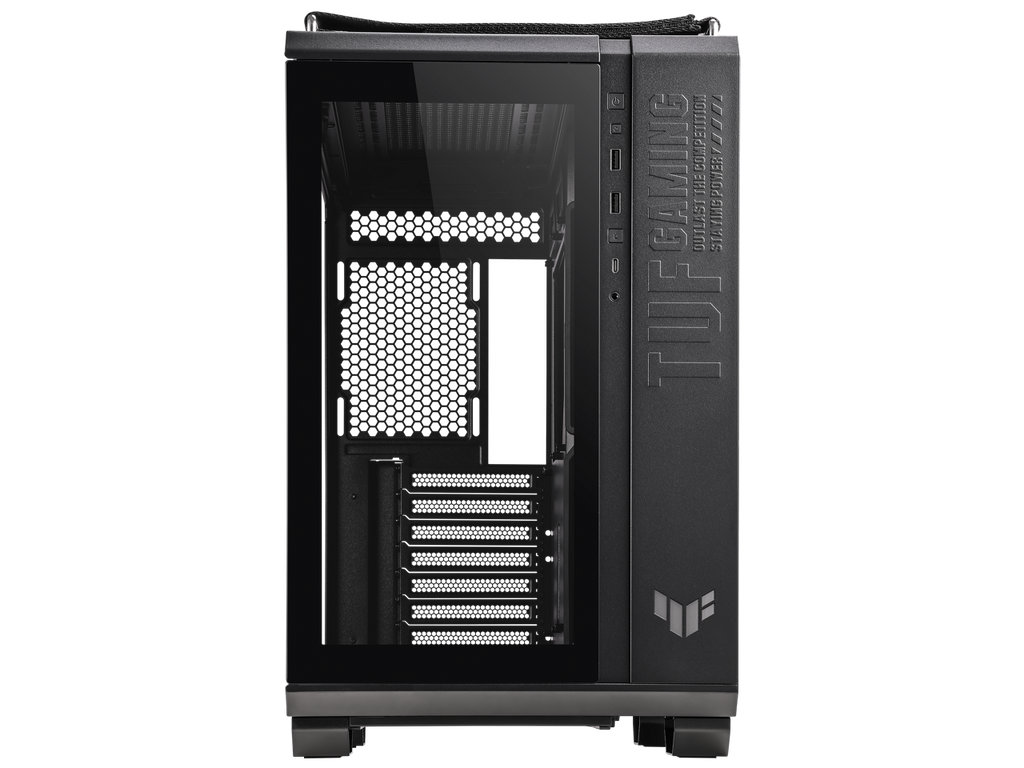 ASUS TUF Gaming GT502 Black ATX Mid-Tower Computer Case with Front Panel RGB Button, USB 3.2 Type-C and 2x USB 3.0 Ports, 2- way Graphic Card Mounting Orientation Compatible, 360mm and 280mm Radiator