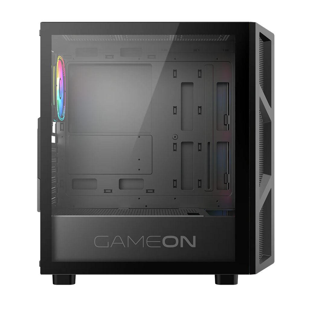 GAMEON Trident IV Series Mid Tower Gaming Case - Black (4 ARGB Fans Included) | علبة ألعاب GAMEON Trident IV Series Mid Tower - أسود (تتضمن 4 مراوح ARGB)