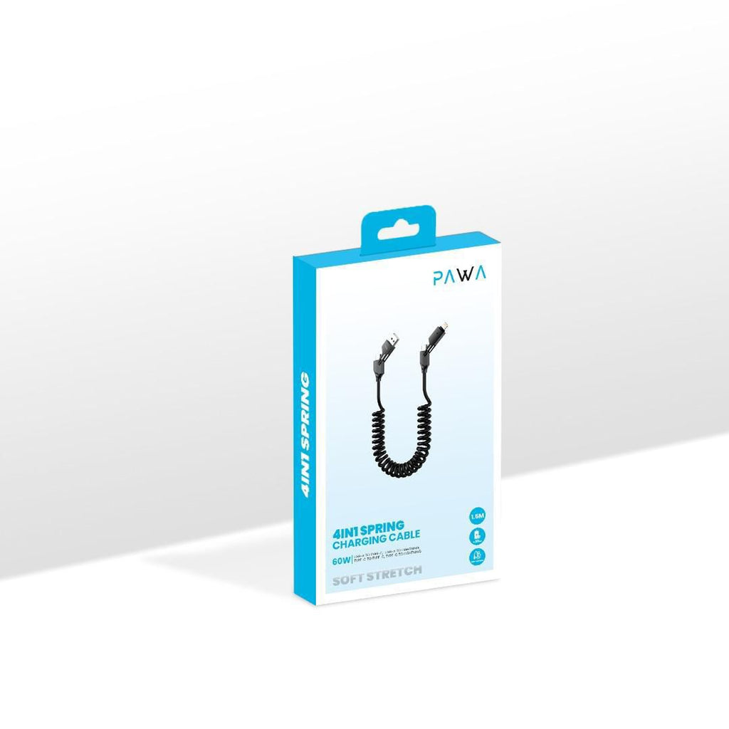 Pawa 4in1 Spring Cable Charging Cable. | كابل شحن Pawa 4in1 Spring Cable.