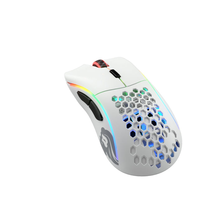 Glorious Model D Wireless/Wired Gaming Mouse (69g) 19,000 DPI - Matte White / ماوس الألعاب اللاسلكي/السلكي Glorious Model D (69 جرامًا) بدقة 19000 نقطة في البوصة - أبيض غير لامع