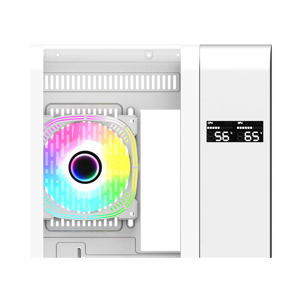 GAMEON INFINITY Series ARGB ATX Mid Tower Gaming PC Case - White (7 ARGB Fans Included) / علبة كمبيوتر ألعاب GAMEON INFINITY Series ARGB ATX Mid Tower - أبيض (تتضمن 7 مراوح ARGB)