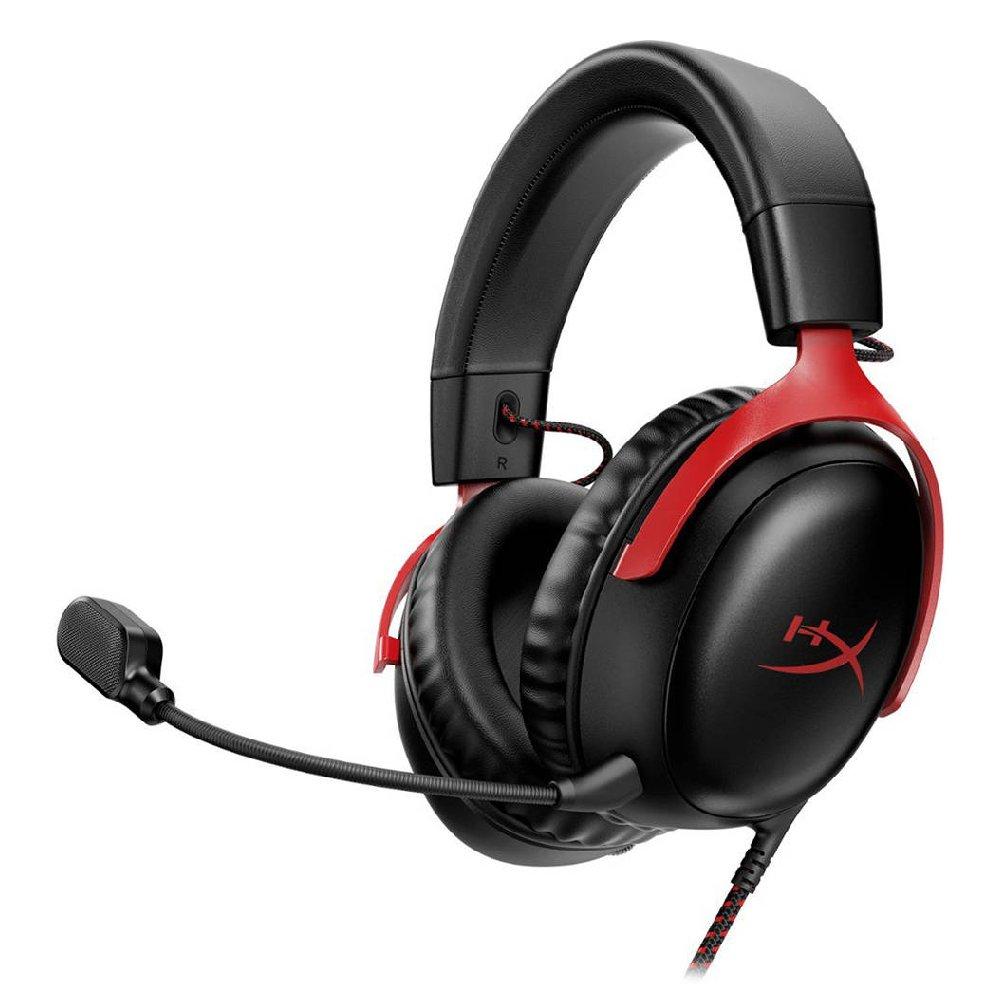 HyperX Cloud III  Gaming Headset for PC, PS5, PS4, Xbox Series, 727A9AA – Black and Red
