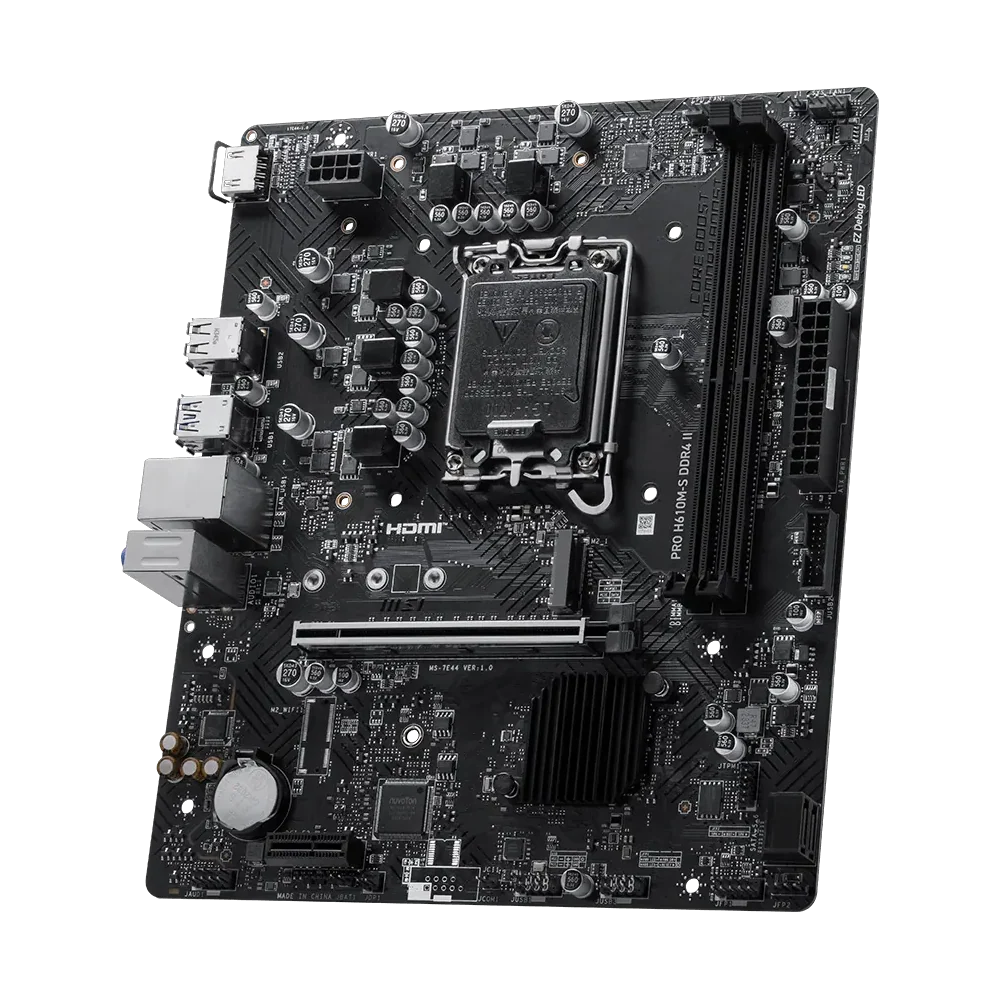 MSI PRO H610M-S DDR4 II Motherboard - Black | لوحة أم MSI PRO H610M-S DDR4 II - لون أسود