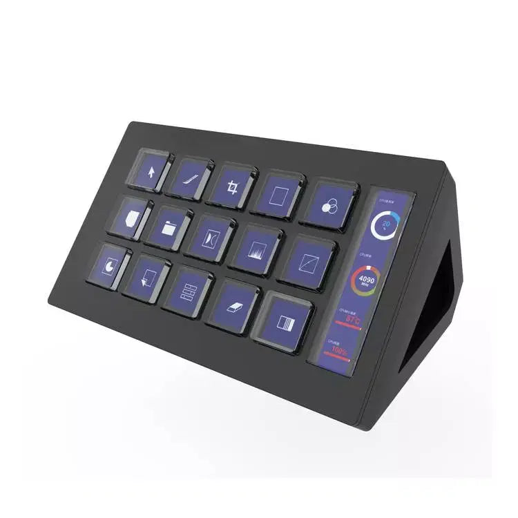 Powerology Stream Deck Interactive Buttons & Custom Software, Windows & Mac Compatible, 800LUM Screen, Type C Power Sources & Data Interface - Black| أزرار تفاعلية وبرنامج مخصص لجهاز Powerology Stream