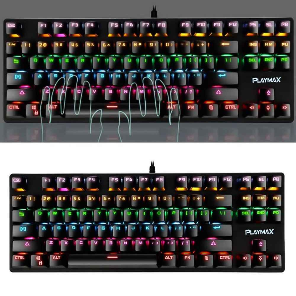 PLAYMAX K550 RGB Mechanical Gaming Keyboard (87 Keys) Red switch - Black