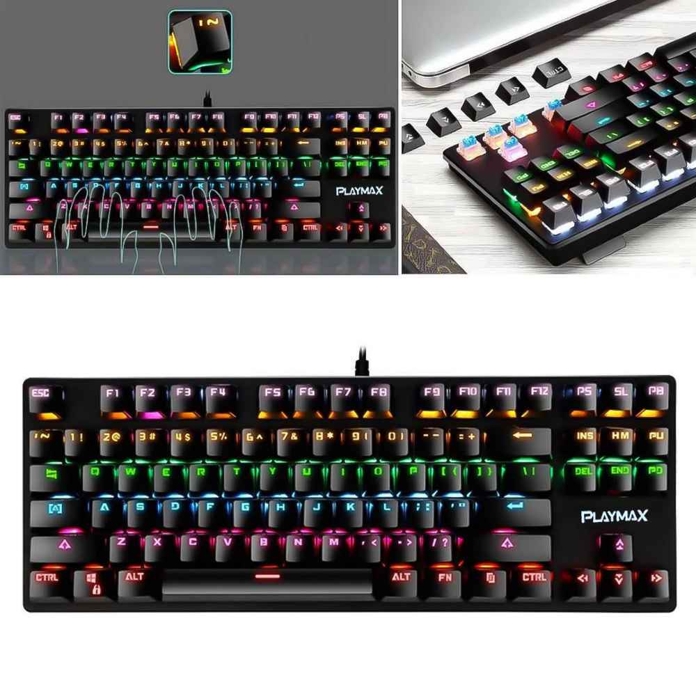 PLAYMAX K550 RGB Mechanical Gaming Keyboard (87 Keys) - Black