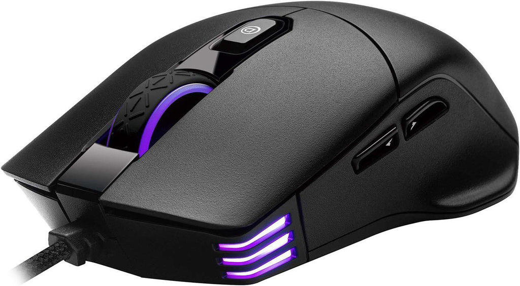 EVGA X12 Gaming Mouse, 8k, Wired, Black, Customizable, Dual Sensor, 16,000 DPI, 5 Profiles, 8 Buttons, Light Weight, RGB|ماوس ألعاب EVGA X12، 8k، سلكي، أسود، قابل للتخصيص، مستشعر مزدوج، 16000 نقطة في البوصة، 5 أوضاع، 8 أزرار، خفيف الوزن، RGB