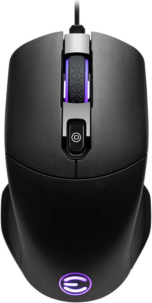 EVGA X12 Gaming Mouse, 8k, Wired, Black, Customizable, Dual Sensor, 16,000 DPI, 5 Profiles, 8 Buttons, Light Weight, RGB|ماوس ألعاب EVGA X12، 8k، سلكي، أسود، قابل للتخصيص، مستشعر مزدوج، 16000 نقطة في البوصة، 5 أوضاع، 8 أزرار، خفيف الوزن، RGB