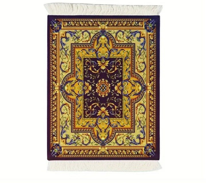 1pc, Polyester Placemats, Persian Style Retro Tassel Coaster, Ethnic Style Table Pad, Square Tassel Coaster, Coffee Table Mat, Household Bowl Plate Pad, Home Decoration