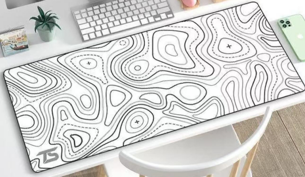 Mousepad XXXL large Gaming 100cm x 50cm White | لوحة ماوس كبيرة جدًا للألعاب، مقاس 100 سم × 50 سم