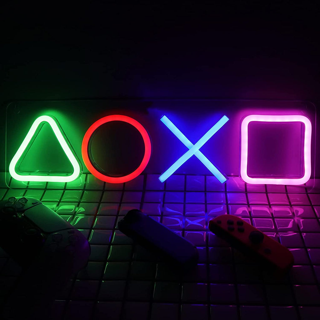 Game Neon Signs for Bedroom, Game Neon Lights for Room Wall Decor USB Powered 16''x5'' LED Gaming Accessories for PS Game Room, Living Room, Man Cave Boys Teen Gamer Birthday Xmas Gifts Party